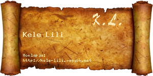 Kele Lili névjegykártya