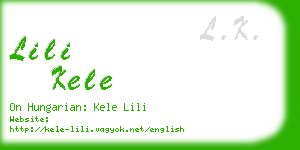 lili kele business card
